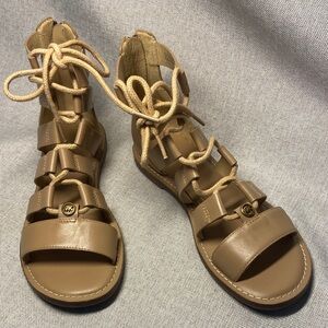 Michael Kors Beige Lace-Up Gladiator Sandals. Size 7M/37M